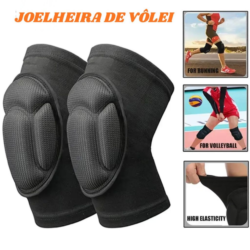 Par de Joelheira Acolchoada de Voleibol, Basquete, Goleiro Futebol - Manguito curto Proteção Braço