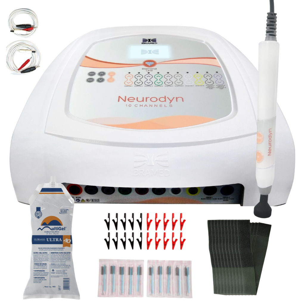 Neurodyn 10 Canais Ibramed Corrente Aussie Russa Fisioterapia Estetica Reabilitacao 1kg Gel