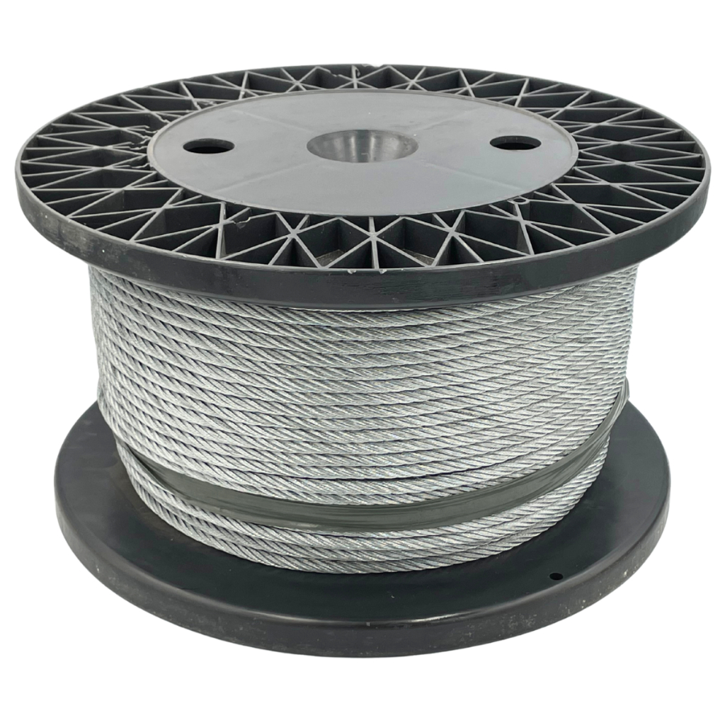 10 Metros Cabo de aço 3/16 6x19 AF 4,8mm Flexivel Galvanizado 1350KG Guincho / Talha