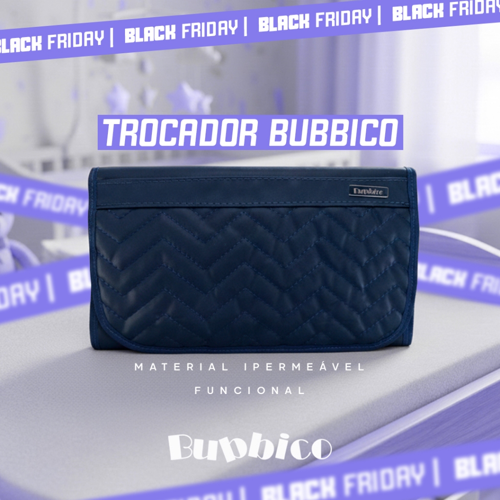 Trocador de Fraldas portátil impermeável acolchoado e prático para bebê BUBBICO