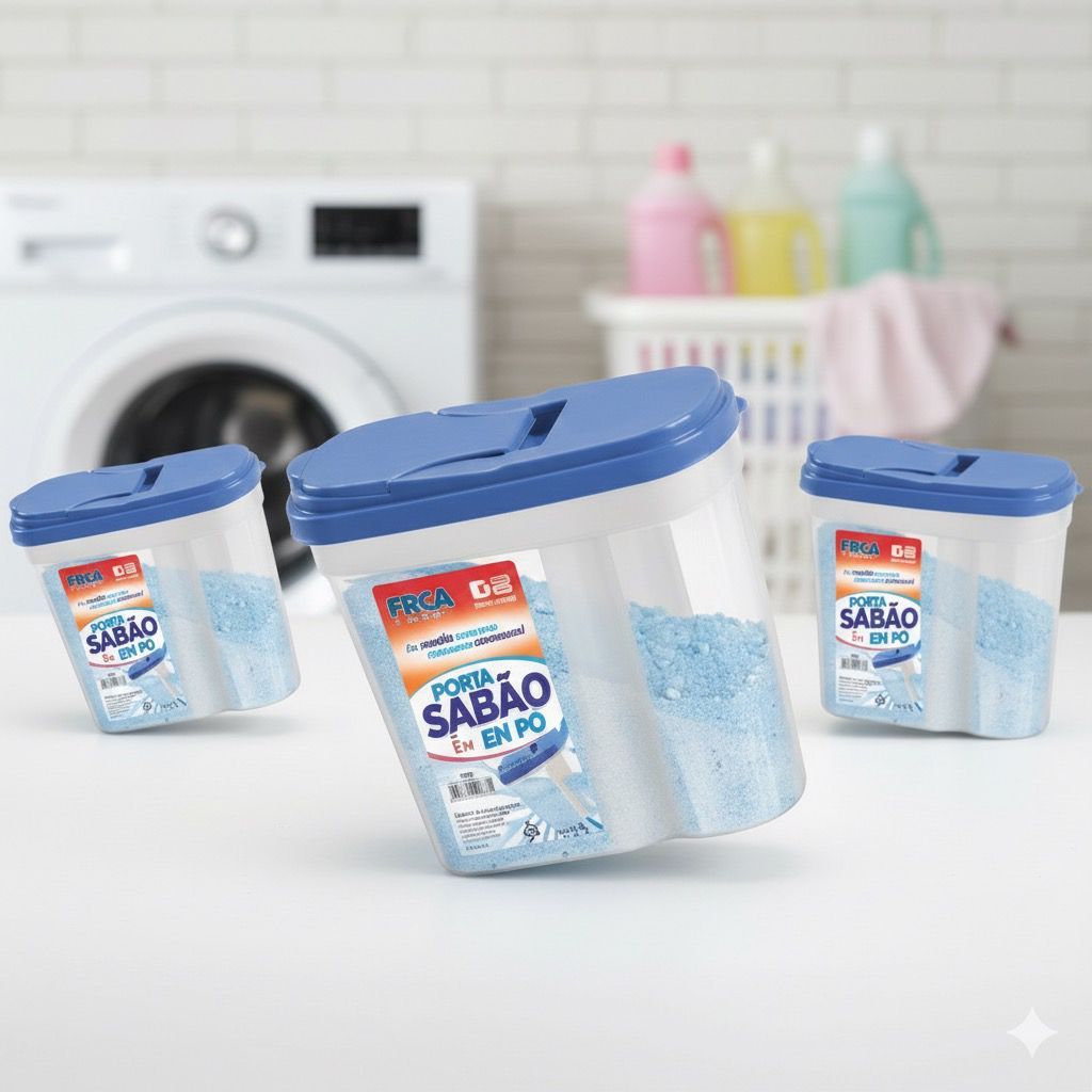 Kit 3 Porta Sabão Com Tampa Dosadora Plástico Resistente Organização Lavanderia Cores Sortidas 2763 em Oferta na Shopee