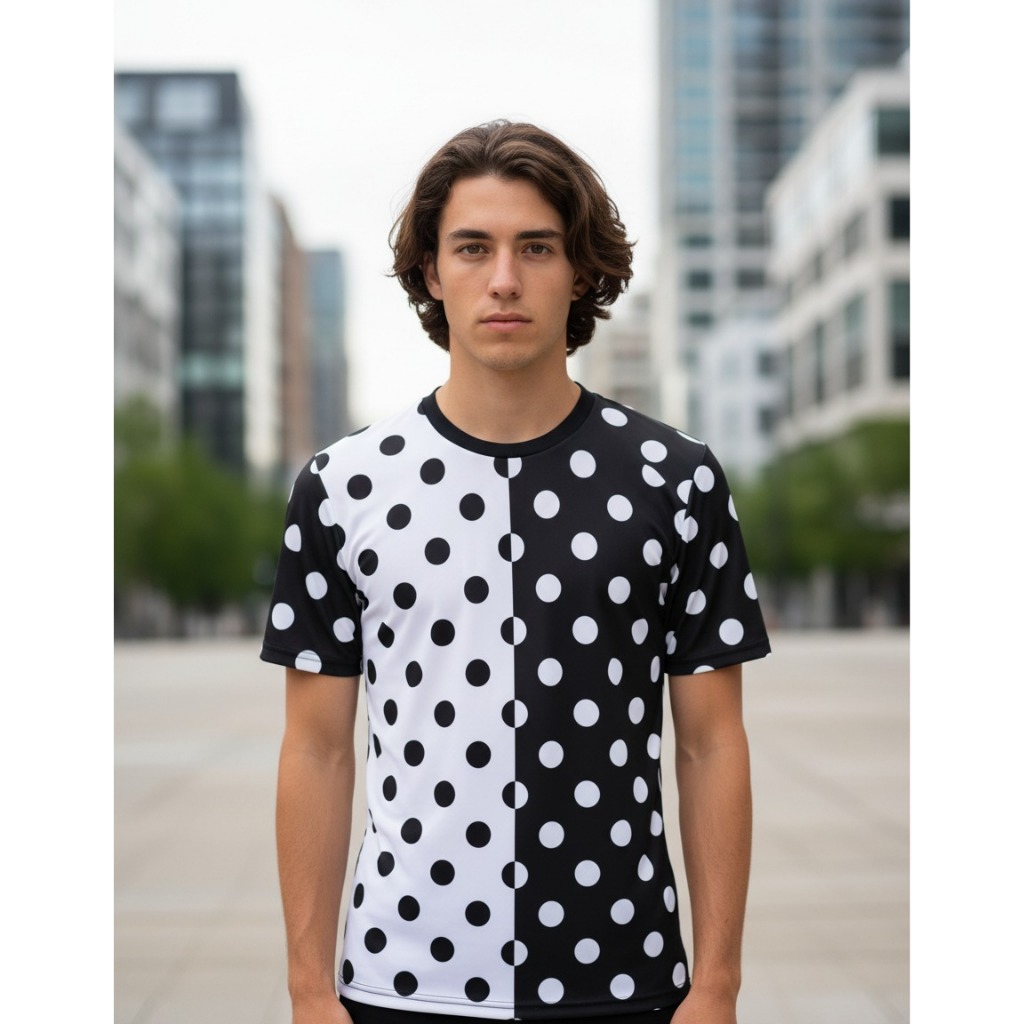 Camisa Camiseta Bolinha Blusa Poá Estampada Tendencia 2026 Adulto Infantil Tendencia Unissex