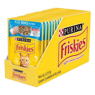 Sachê Friskies® Peixe Branco ao Molho 85g | Purina - Caixa Fechada com 15 Unidades de Ração Úmida em Oferta na Shopee