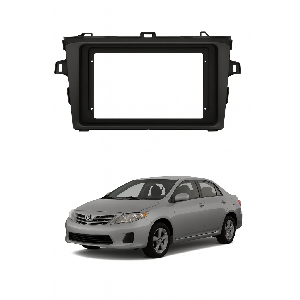 Moldura De Painel 2 Din Toyota Corolla 2009 á 2013 Multimidia 9 Polegadas