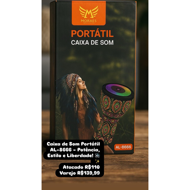 Caixa de Som Portátil AL-8666 – Potência, Estilo e Liberdade! 🔊✨