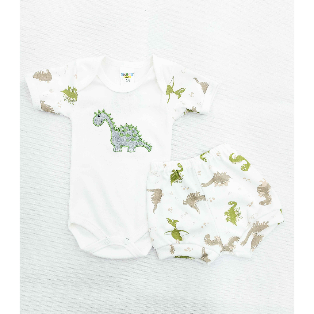 Conjunto Body M/Manga cores e estampas sortidas Menino - Gente Miúda - Ref.:822