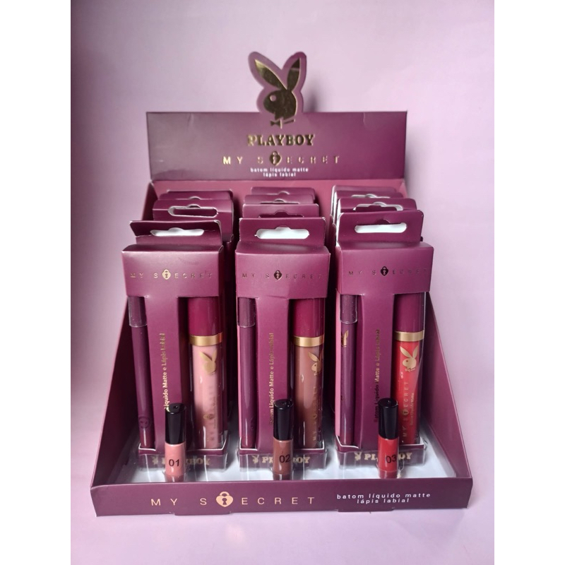 Batom líquido matte+ lápis labial Playboy