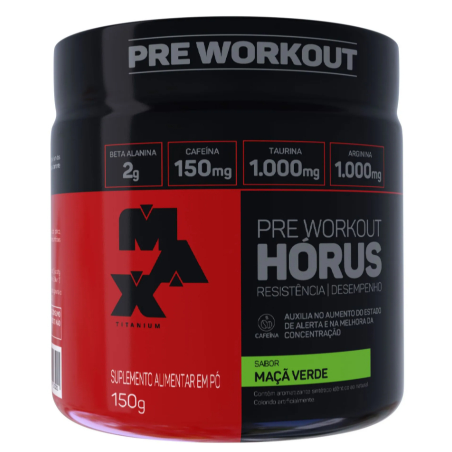 Pré-Treino Horus 150g - Max Titanium Linha Pré Workout Horus Suplemento em Pó
