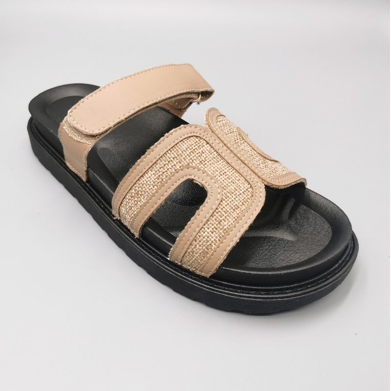 Sandália Papete Feminina Birken Bege Com Ajuste Antiderrapante Total Conforto Material tipo EVA