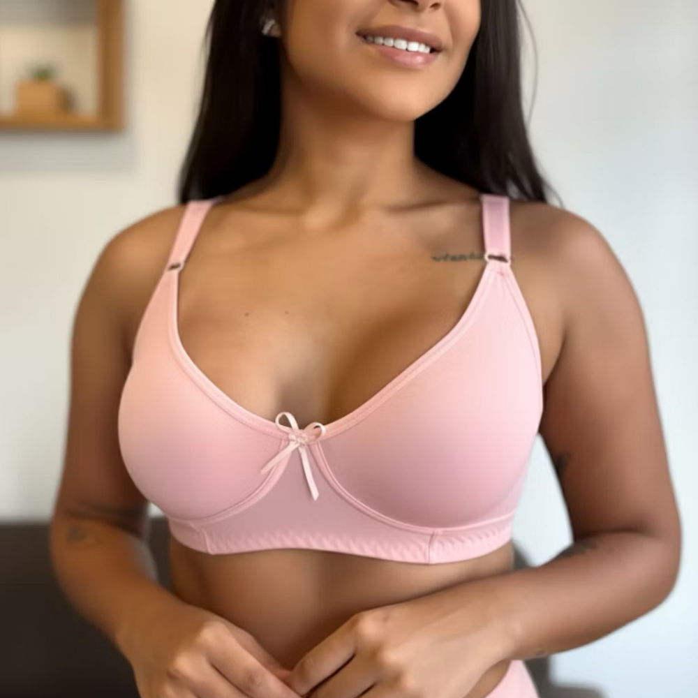 Sutiã Feminino Alça Larga Sem Bojo Conforto e Sustentação Reforçada em Oferta na Shopee