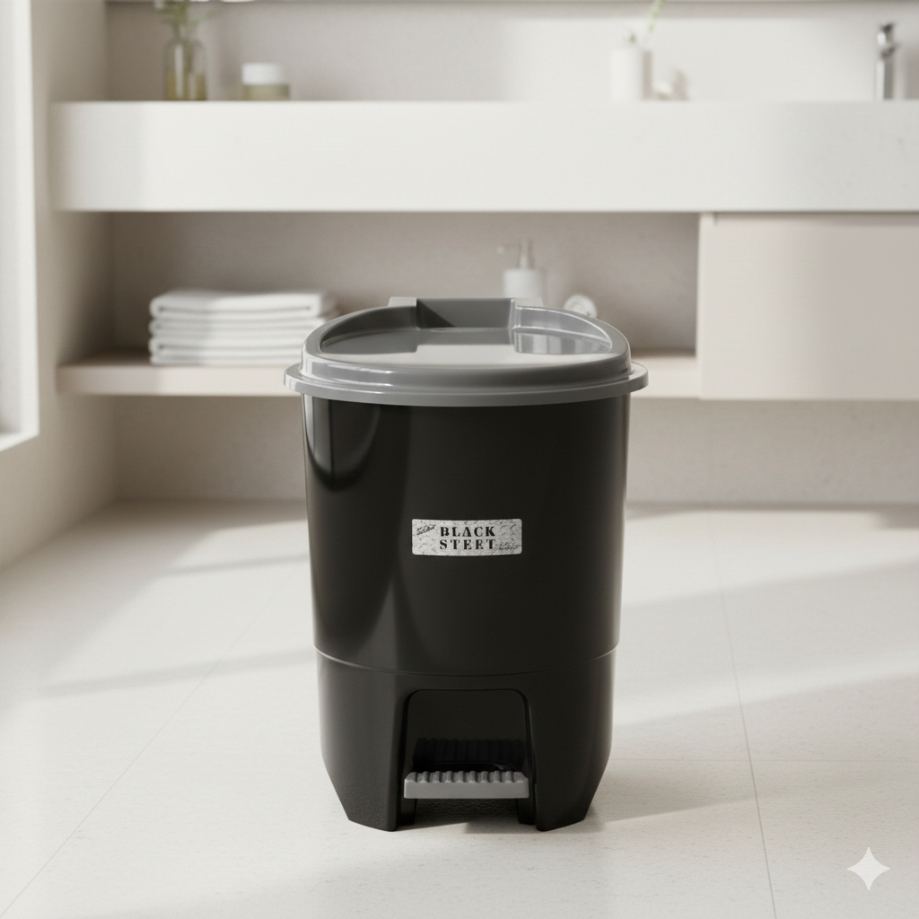 Lixeira 12,5 Litros Com Pedal Para Banheiro Cozinha - Preto em Oferta na Shopee