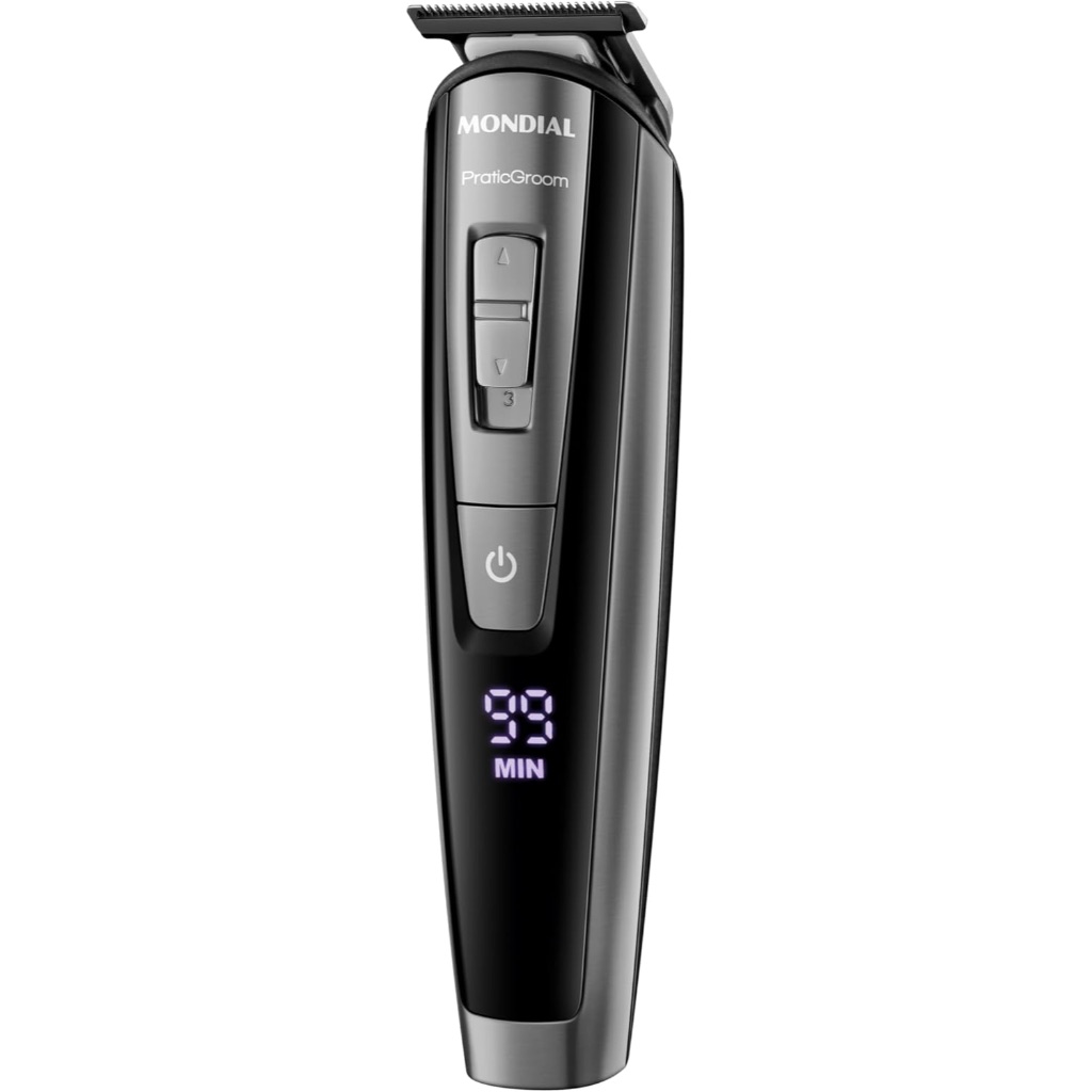 Máquina Aparador de Pelos PraticGroom Mondial Sem fio Preto 6W Bivolt  BG-09 em Oferta na Shopee