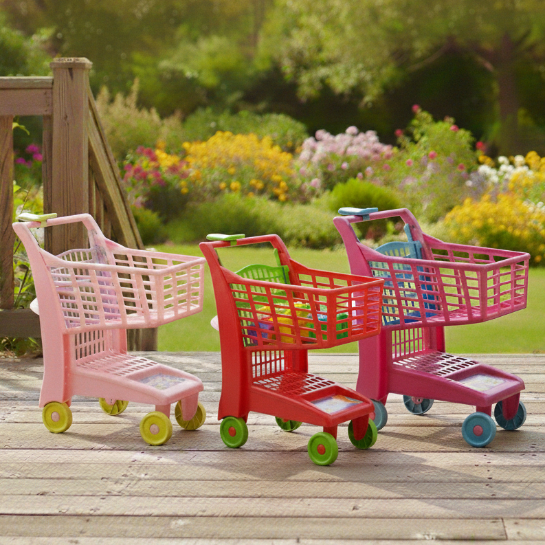 Carrinho de Mercado Brinquedo Infantil Supermercado Super Martket Menino ou Menina Rosa Vermelho Magic Toys