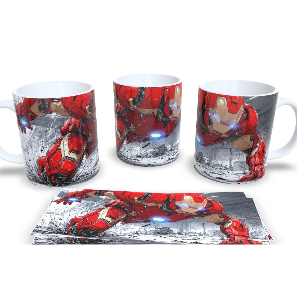 Caneca De Porcelana Personalizada Homem de ferro Marvel Personagens Presente Caneca