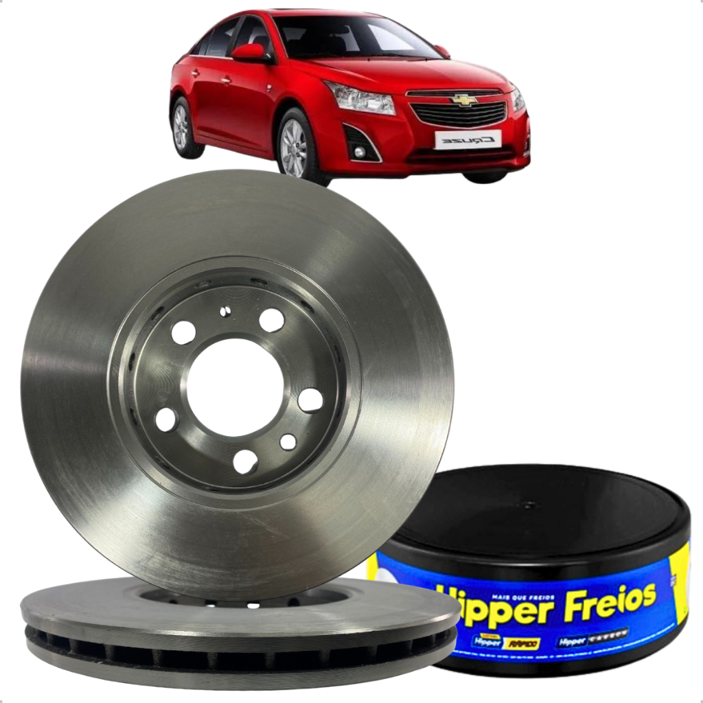 Par Disco Freio Dianteiro Ventilado GM Cruze 1.4 1.8 16v