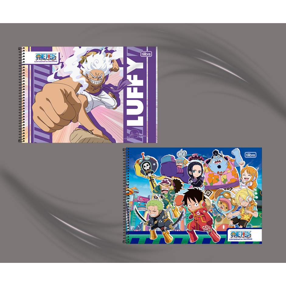 Caderno de Cartografia e Desenho Espiral Capa Dura One Piece 80 Folhas