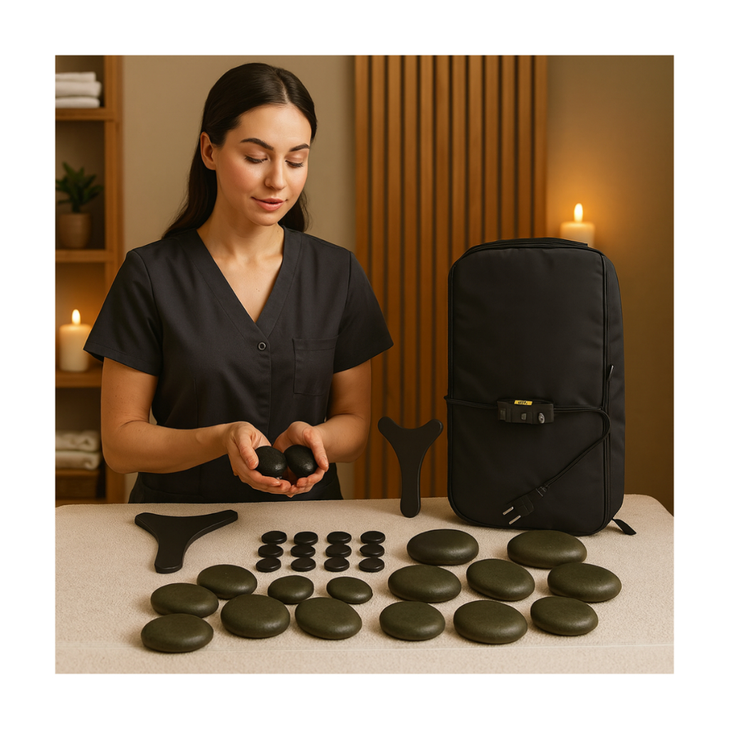 Kit de Pedras Quentes para Massagem Vulcânica com 10 Pedras Podais Corporais Manta Termica em Oferta na Shopee