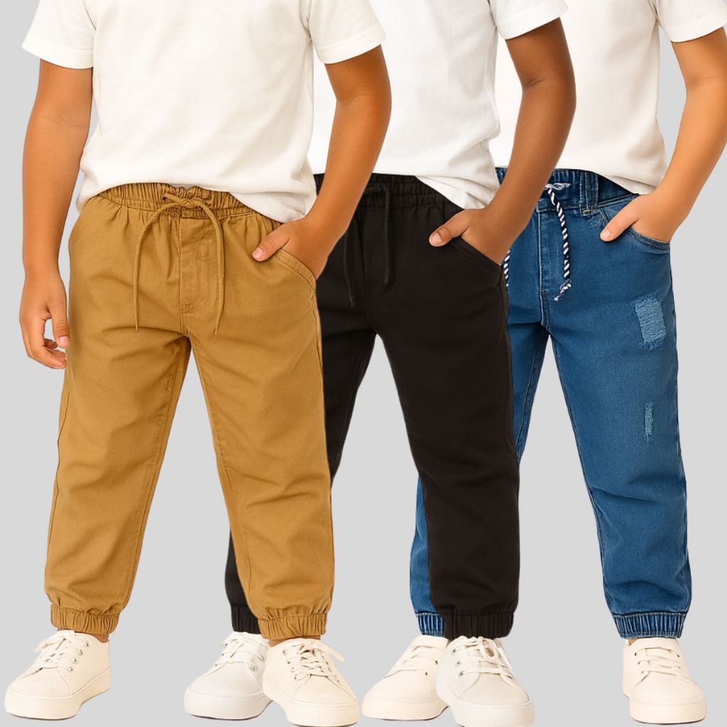 Calça Jogger Sarja Infantil Tamanho 4 ao 16