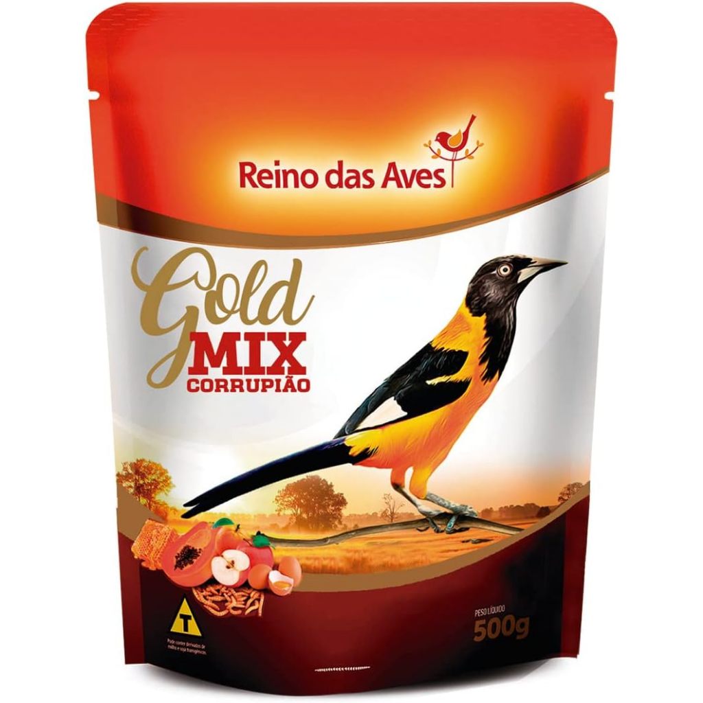 REINO DAS AVES GOLD MIX CORRUPIÃO 500GR RAÇÃO SOFRE CARDIAL ASSANHAÇO TENÉBRIO FRUTA SABIÁ SAÍRA NATIVO SAPORITO BAMBITO em Oferta na Shopee