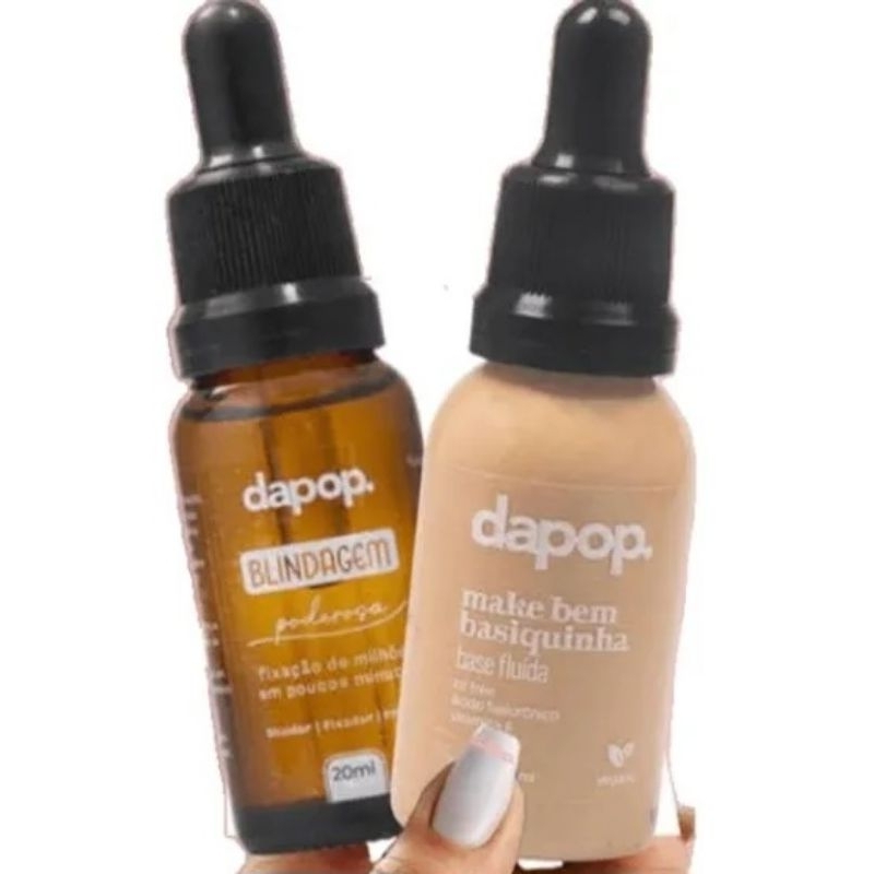 Blindagem Poderosa Dapop + Base Fluída Make bem basiquinha, o combo Maquiagem Perfeita e Duradoura em Oferta na Shopee