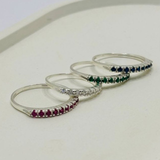 Anel Prata 925 Feminino Cravejado Zircônias Coloridas Joia Fina Elegante em Oferta na Shopee