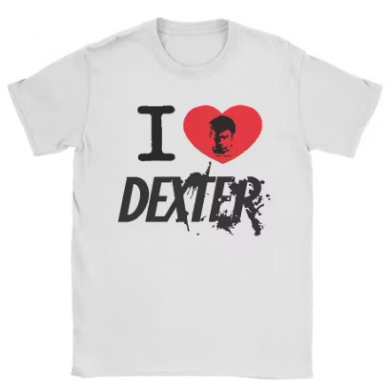 Camiseta Camisa Dexter Morgan Estampa Adulto/Infantil Lançamento Unissex Em Algodão i love dexter coração
