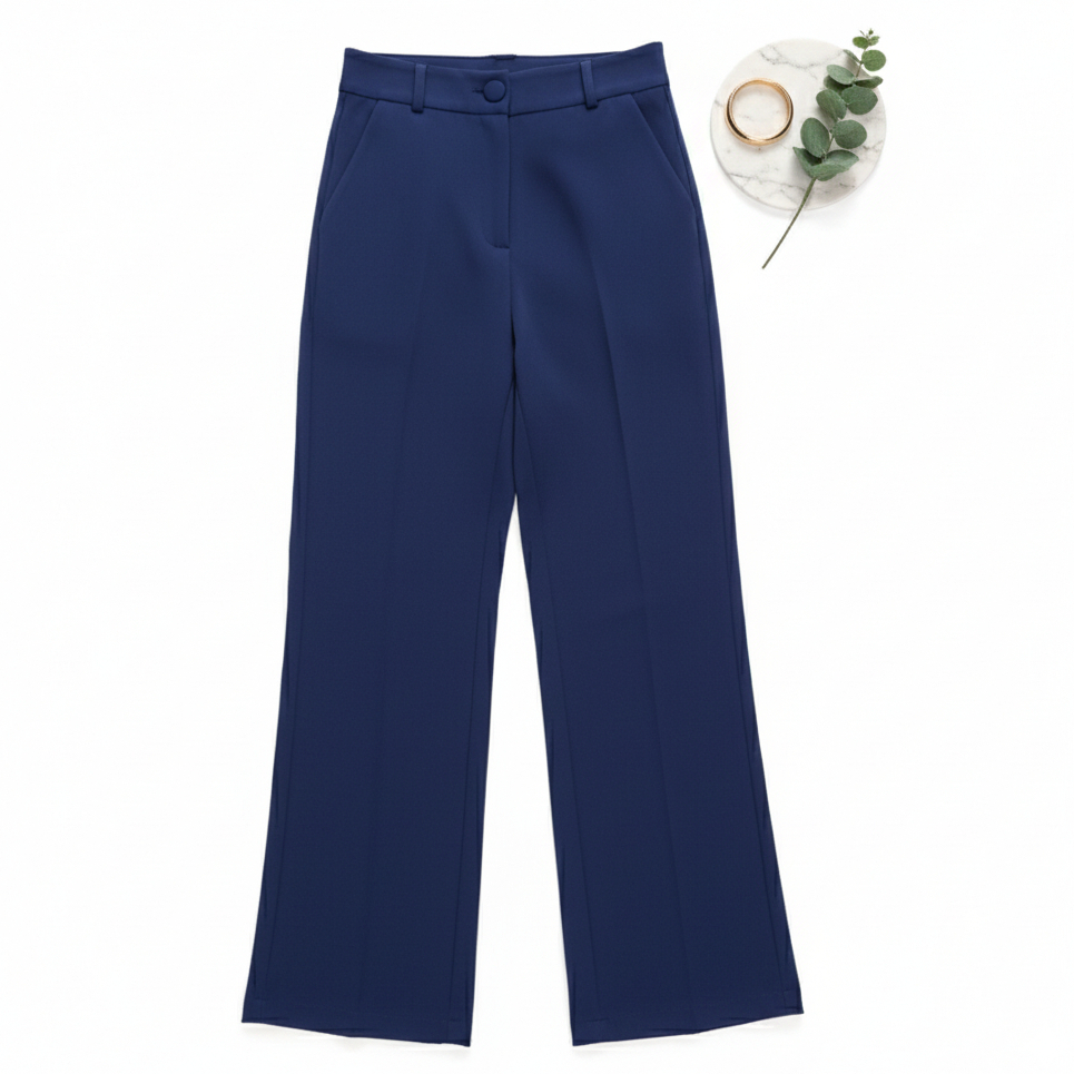 Calça Palazzo Pantalona Alfaiataria Com Botão Premium com PROMOÇÃO de  Bolso Cintura Alta P ao GG