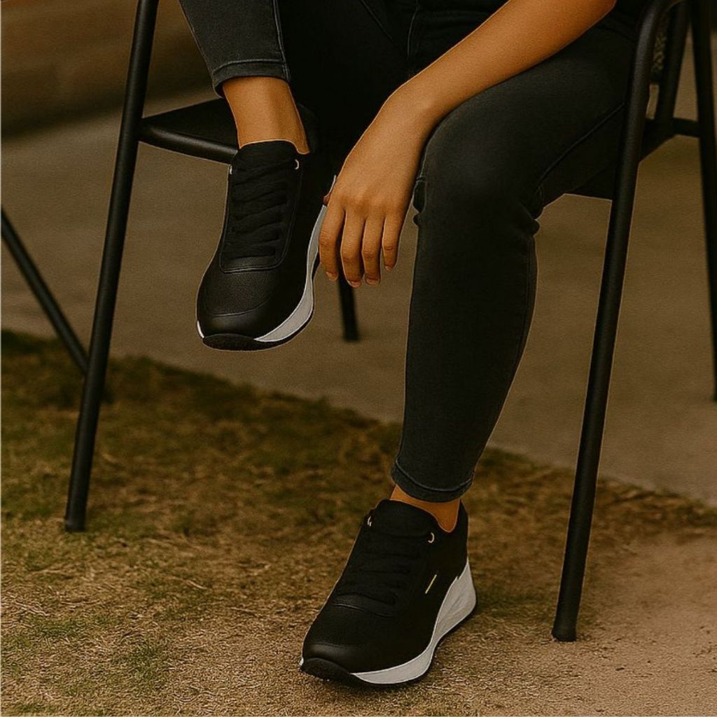 Tênis Via Marte Feminino Plataforma Anabela Original Confortável Cadarço Slip On Casual Urbano Moda