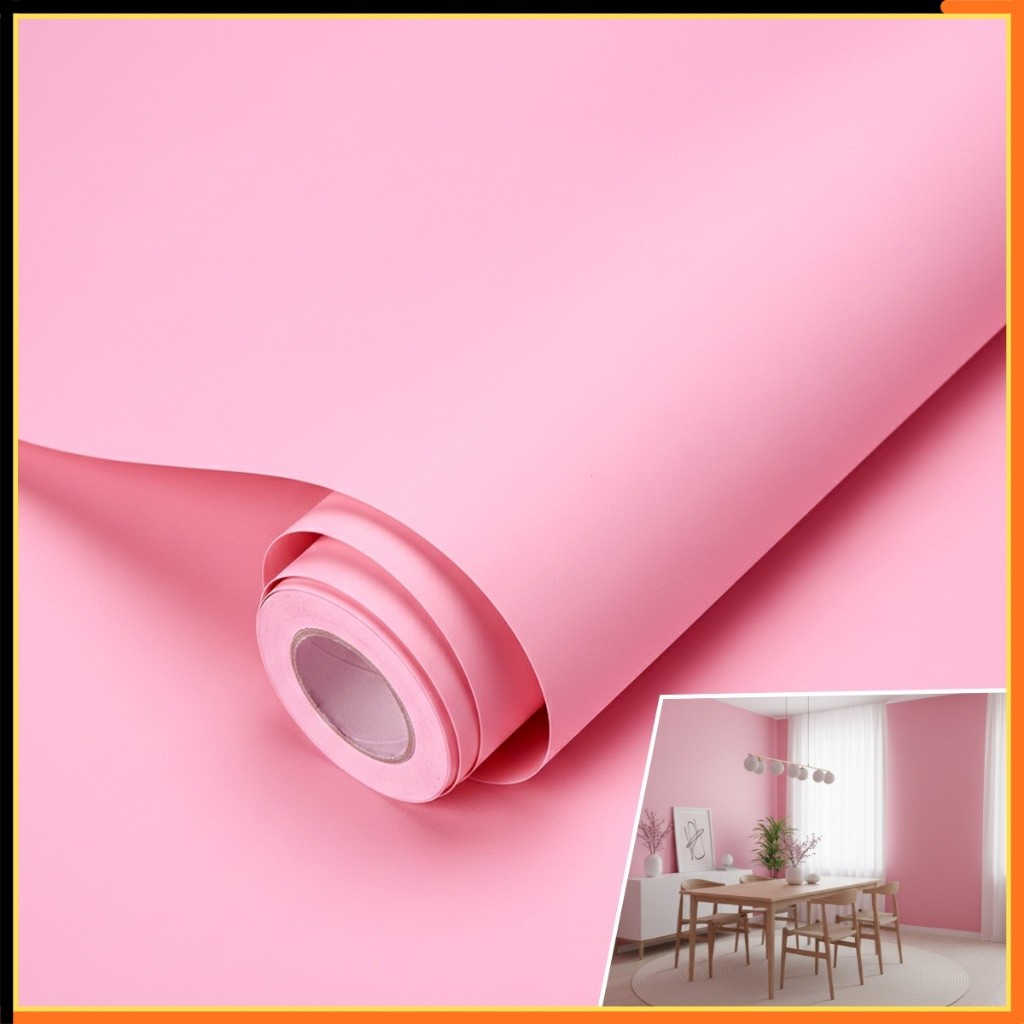 Papel de Parede Adesivo 5 Metros Rosa Fosco Promoção envio Imediato em Oferta na Shopee