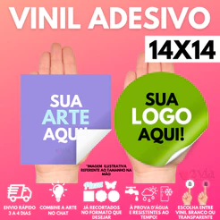 Etiquetas Adesivas 14x14 cm Personalizadas em Vinil à Prova D'água | Rótulos Adesivos Personalizados