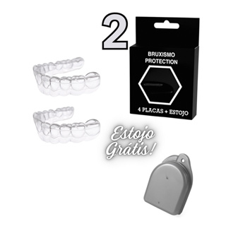 2 Placas Protetor Bucal Moldável (1 par) + Estojo Moldeira Molde Silicone Bruxismo Caseiro Protetor em Oferta na Shopee