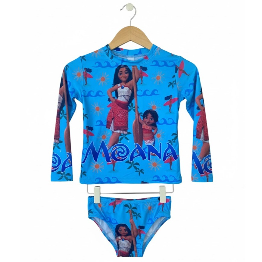 CONJUNTO BLUSA E CALCINHA BIQUINI COM PROTEÇÃO SOLAR UV50+  INFANTIL/MENINA/MODA PRAIA/VERAO/PISCINA/NATAÇÃO