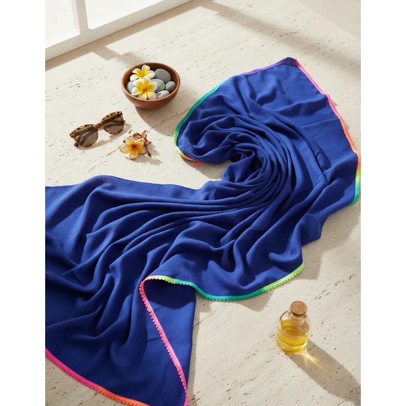 Canga de Praia Atoalhada Feminina Estampa Lisa – Toalha Versátil Verão