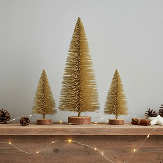 Kit 3 Mini Árvores Pinheiro de Natal Dourada Decorativas em Oferta na Shopee