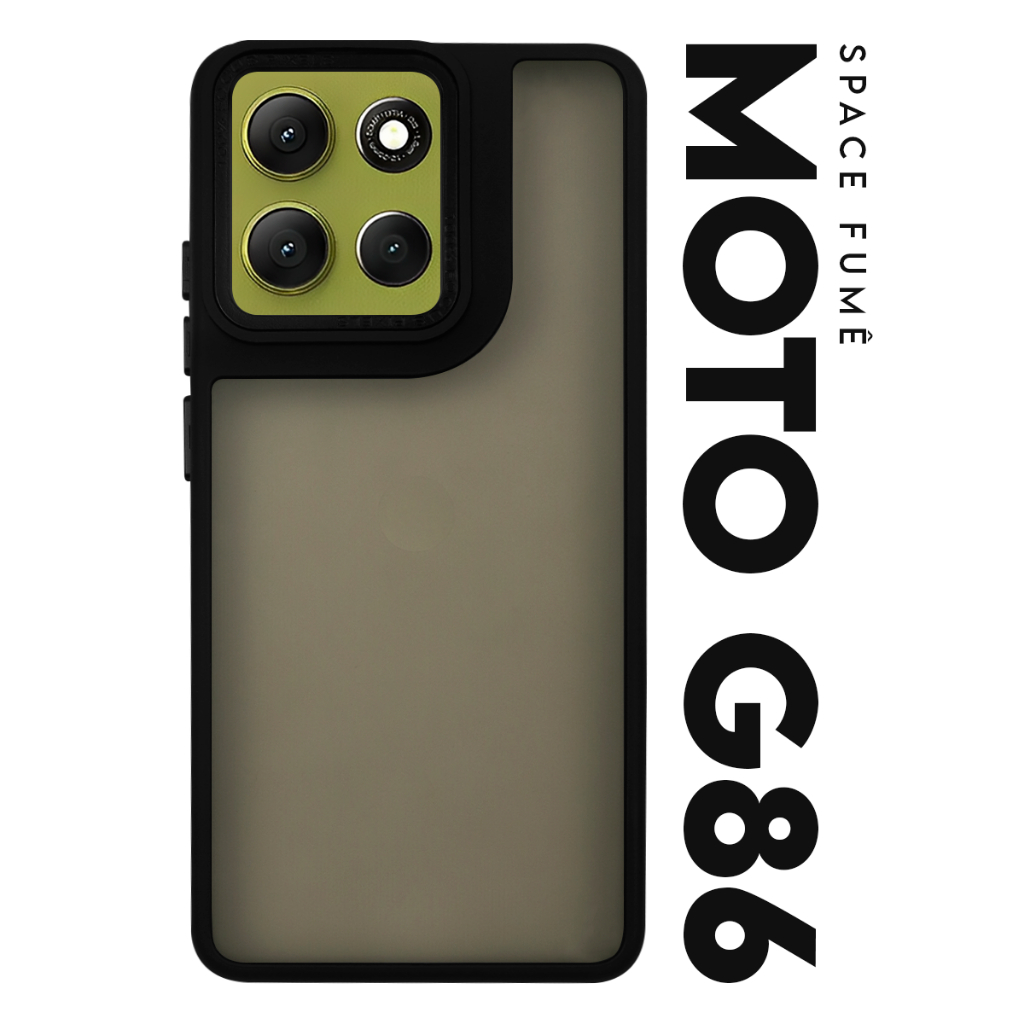 Case Capinha Case Anti Impacto Space Acrílico Fumê Protetora para Motorola Moto G86 5g Xt2527 tela 6.67 Pol