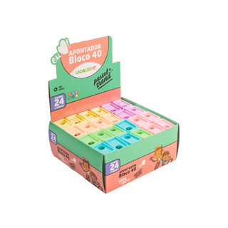 ✏️ Apontador Tons Pastel Leo&Leo – Bloco com 24 Unidades (Bloco 40) ✏️ em Oferta na Shopee