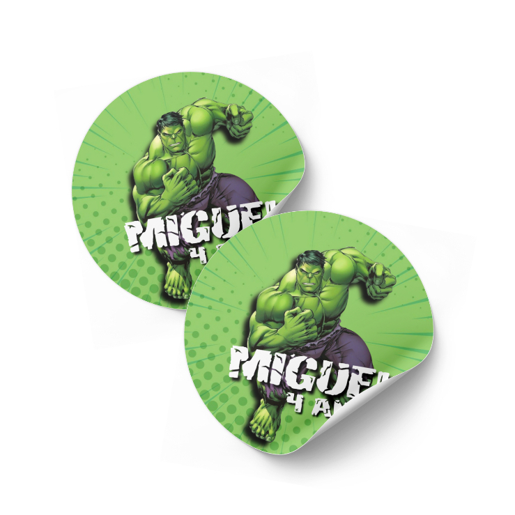 Adesivos Personalizados 4x4cm - Hulk | Lembrancinha de Aniversário  - Fazemos qualquer tema