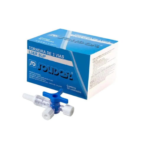 Torneira Três Vias Three Way Luer Lock Harmozinação Infusão Venosa Solidor