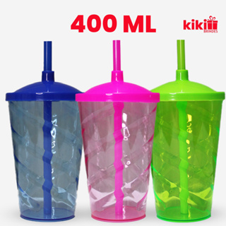 5 à 20 Copos Twister 400ml, Para Festas, Coloridos Com Tampa E Canudo coloridos, Copos Plásticos. em Oferta na Shopee