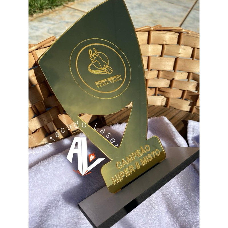 troféu tênis personalizado acrilico espelhado - MDF de 6 mm + acrílico kit personalizado