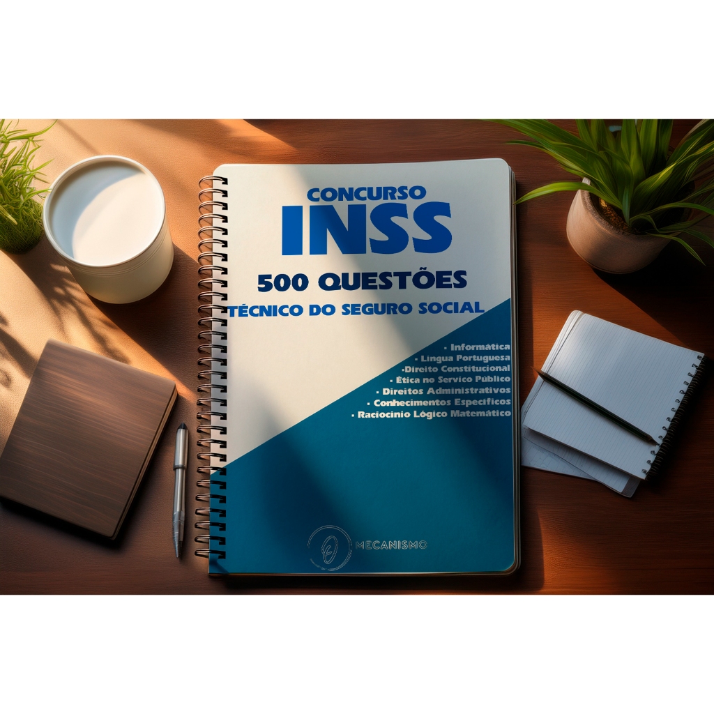 Imagem Apostila Concurso INSS 2025 500 Questões Oficial-Criado Pela Banca