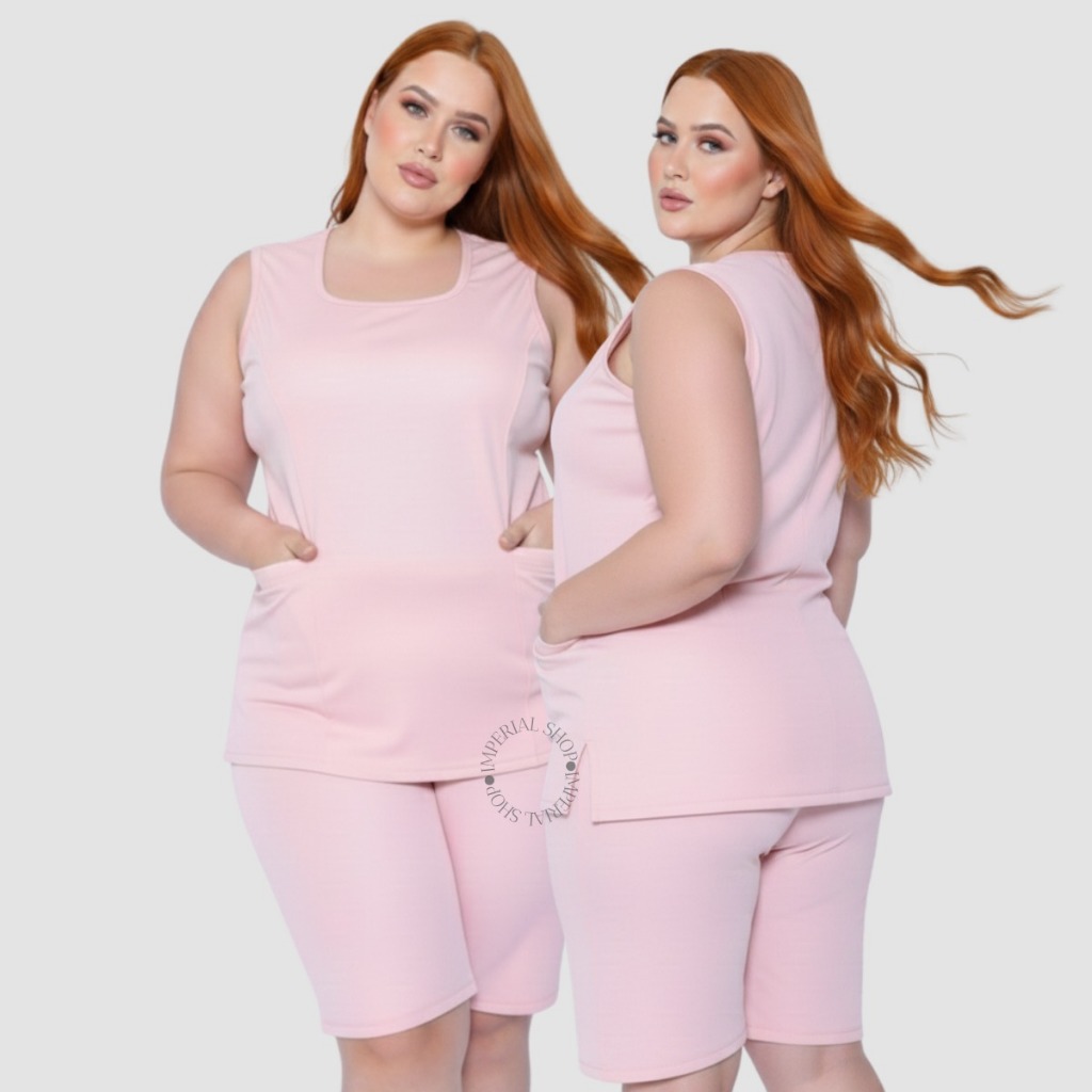 Uniforme Manicure Regata Plus Size Helanca Salão Beleza-rio