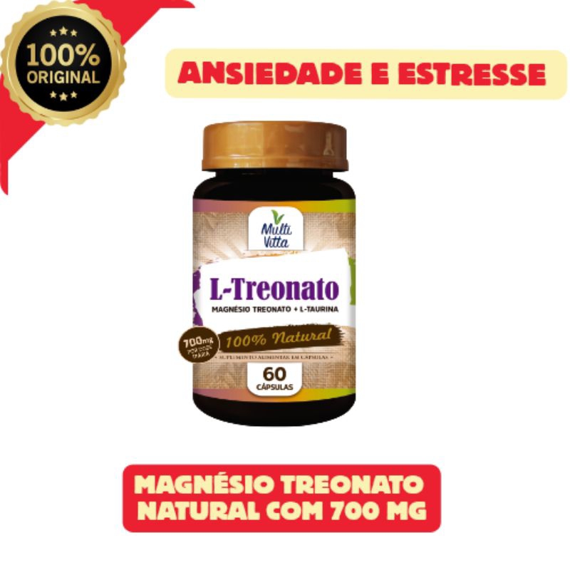 Magnésio L-Treonato 700mg Multivitta 60 cápsulas