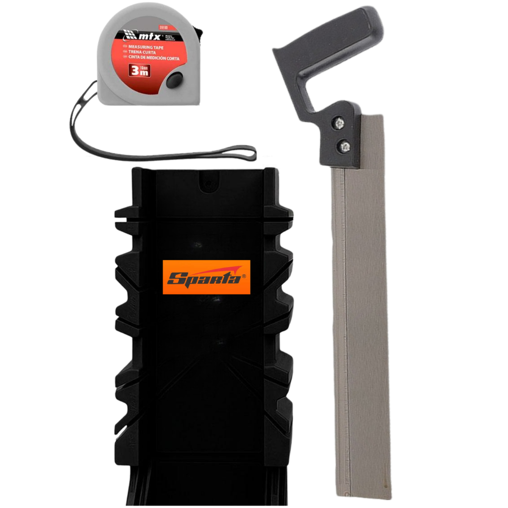 Kit Serrote De Costa + Cx Meia Esquadria + Trena 3m Mtx Marceneiro Carpinteiro