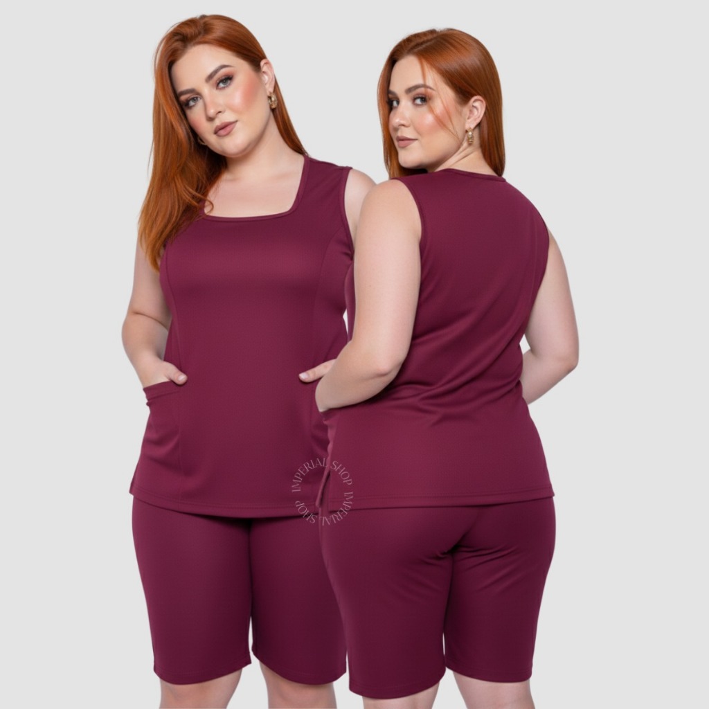 Uniforme Cuidadora Idosos Plus Size Helanca Bermuda -rio