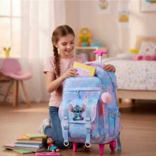 Mochila Escolar Infantil com Rodinhas Abre 180Graus , Compartimento para Notebook e Chaveiro em Oferta na Shopee