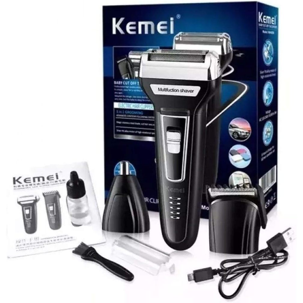 Maquina De Corte 3 Em 1 Kemei Shaver km-6558 Promoção