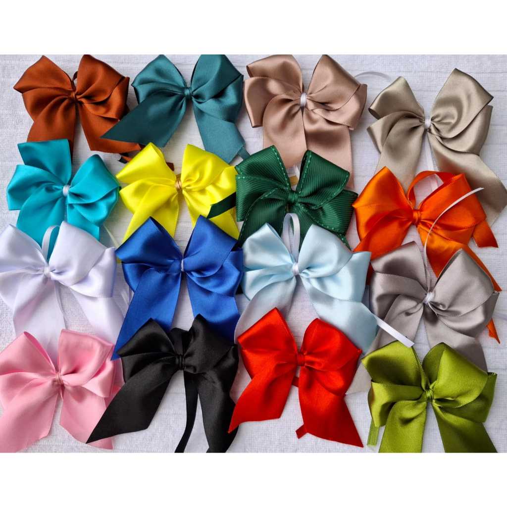 Combo 20 unidades Laços LUXO DUPLO de Cetim N.10 cm  Presentes Natal (cores sortidas)