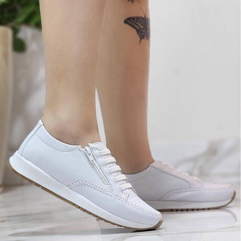 TÊNIS MOCATENIS SALTO CALCE FÁCIL ZIPER ELÁSTICO CONFORT JOGUER ACADEMIA CAMINHADA SAPATENIS FEMININO FINAL DE ANO