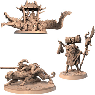 Miniatura RPG de Mesa - Xamã, Caçadora na Pantera, Cavaleiro de Crocodilo - Astecas 1.1  D&D, Tormenta, Ordem Paranormal em Oferta na Shopee